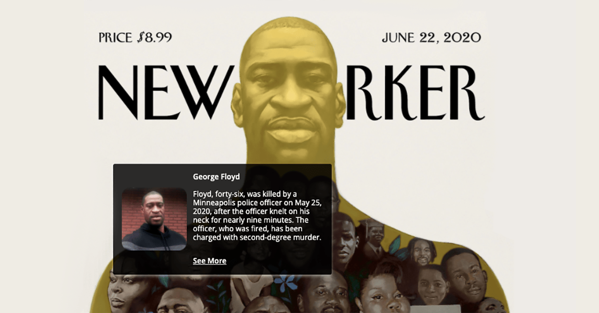 kerv product being used on new yorker cover featuring george floyd