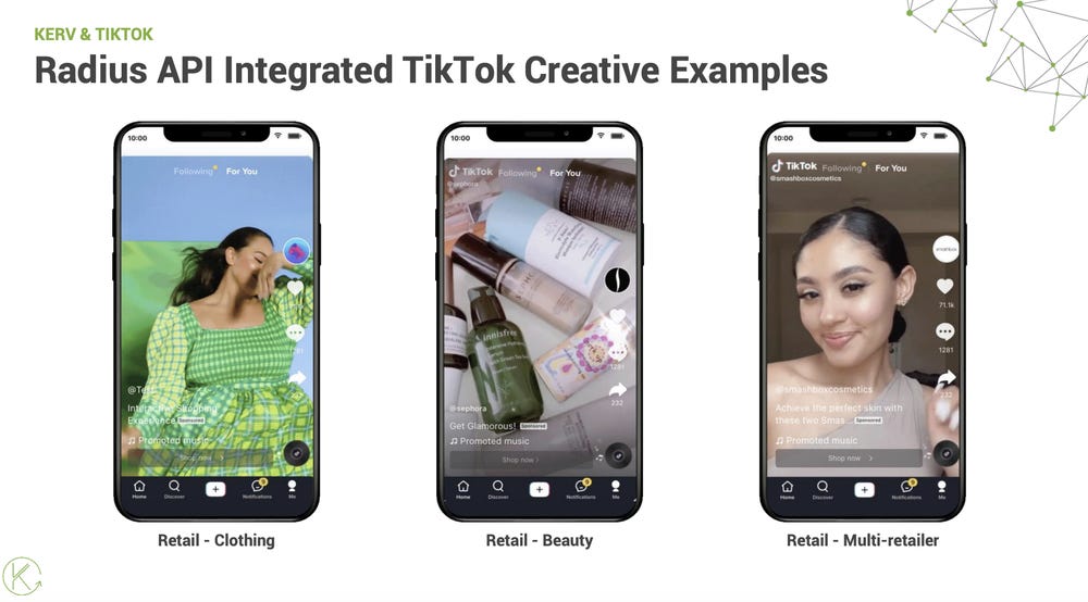 KERV Radius API Integrated TikTok Examples