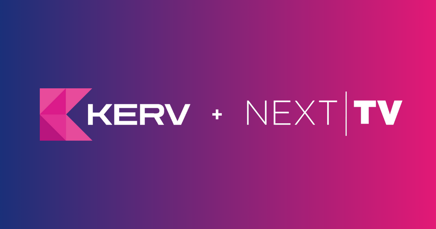 Banner that says KERV + Next TV
